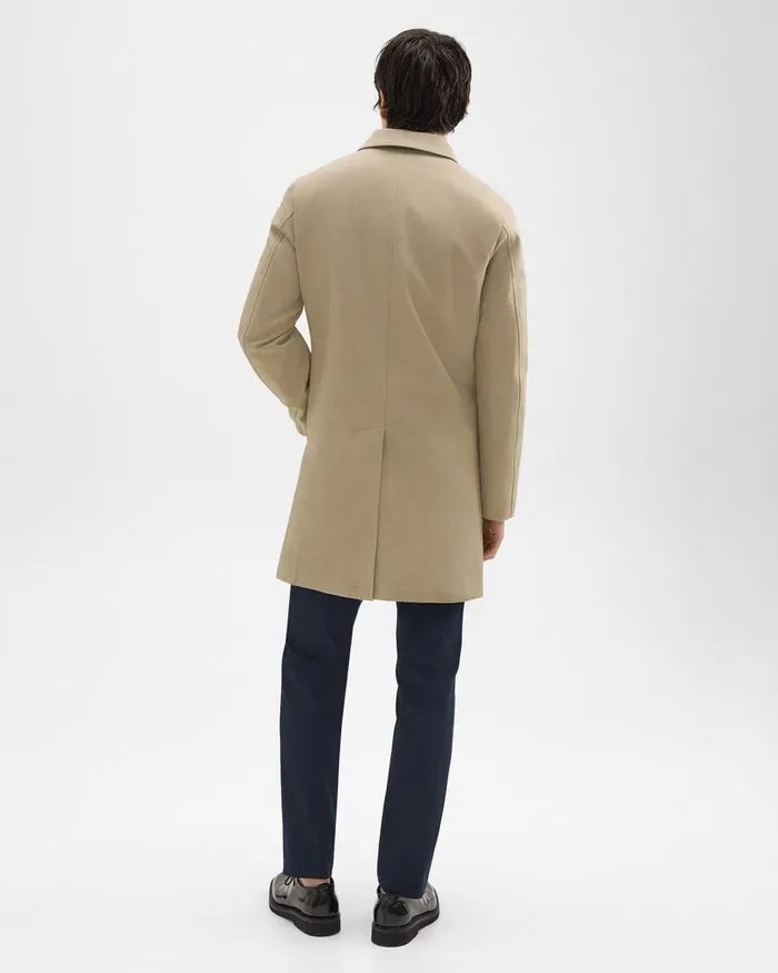Theory Outerwear Car Coat In Cotton Twill Khaki 8211 Men