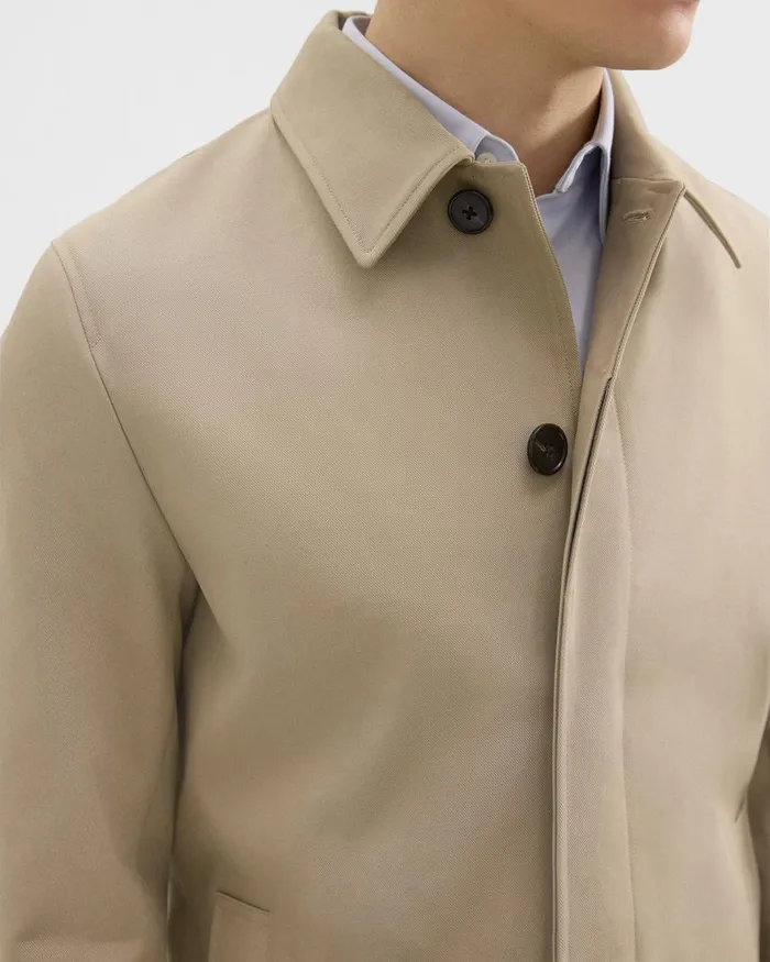 Theory Outerwear Car Coat In Cotton Twill Khaki 8211 Men