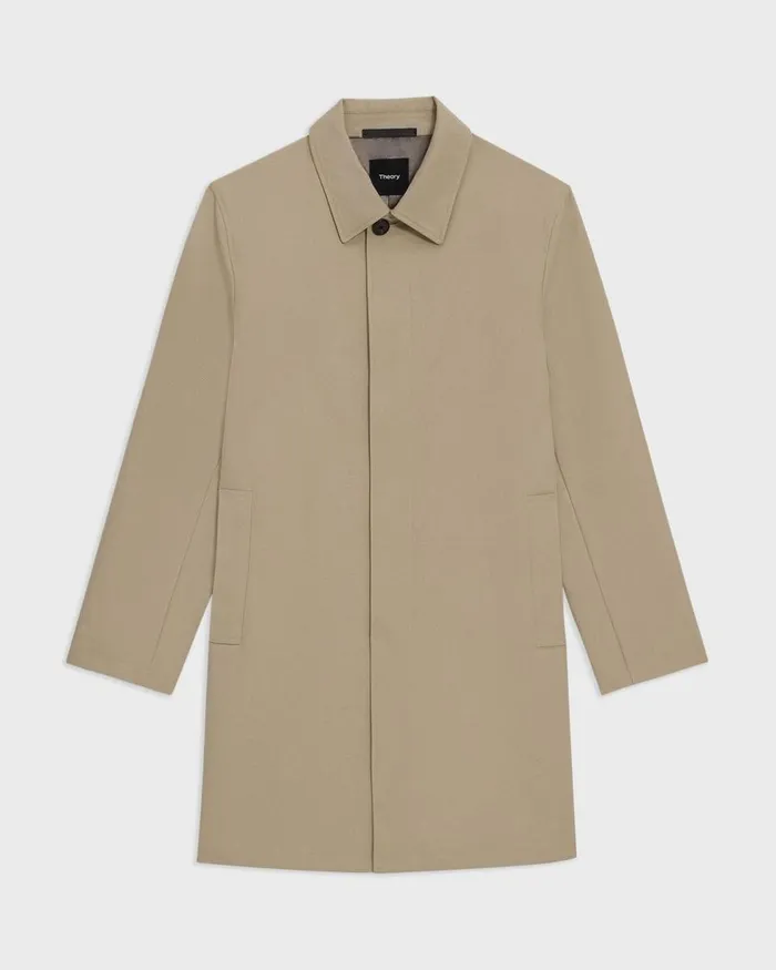 Theory Outerwear Car Coat In Cotton Twill Khaki 8211 Men