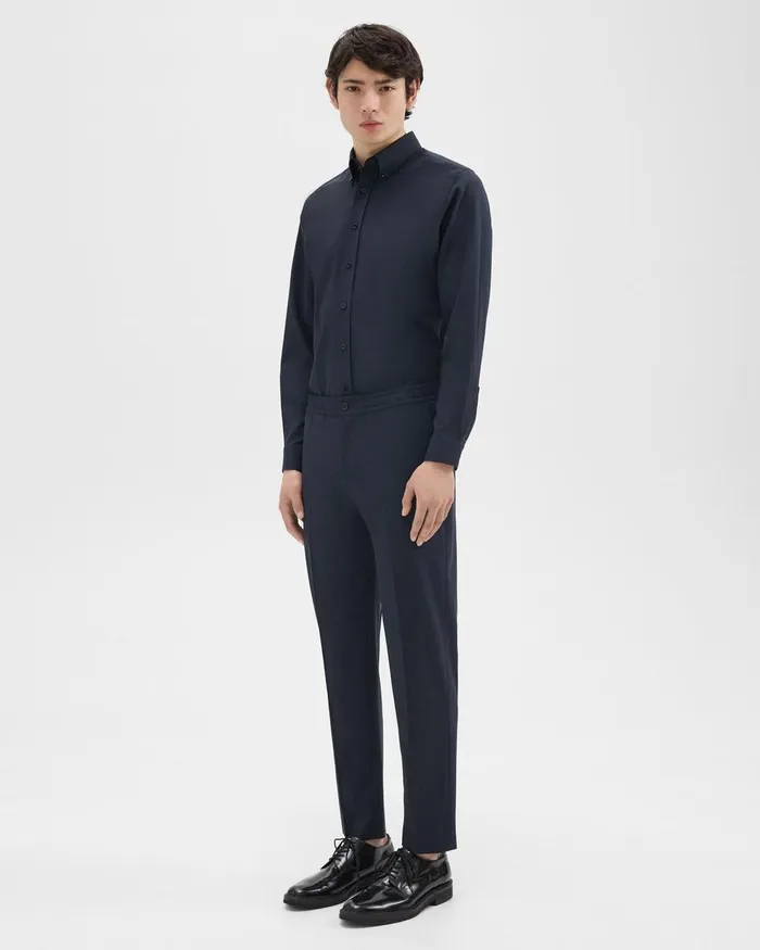 Theory Pants Larin Drawstring Pant In Stretch Wool Navy 8211 Men