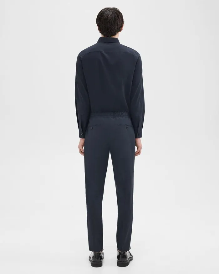 Theory Pants Larin Drawstring Pant In Stretch Wool Navy 8211 Men