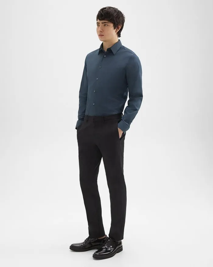 Theory Pants Zaine Pant In Stretch Cotton Black 8211 Men