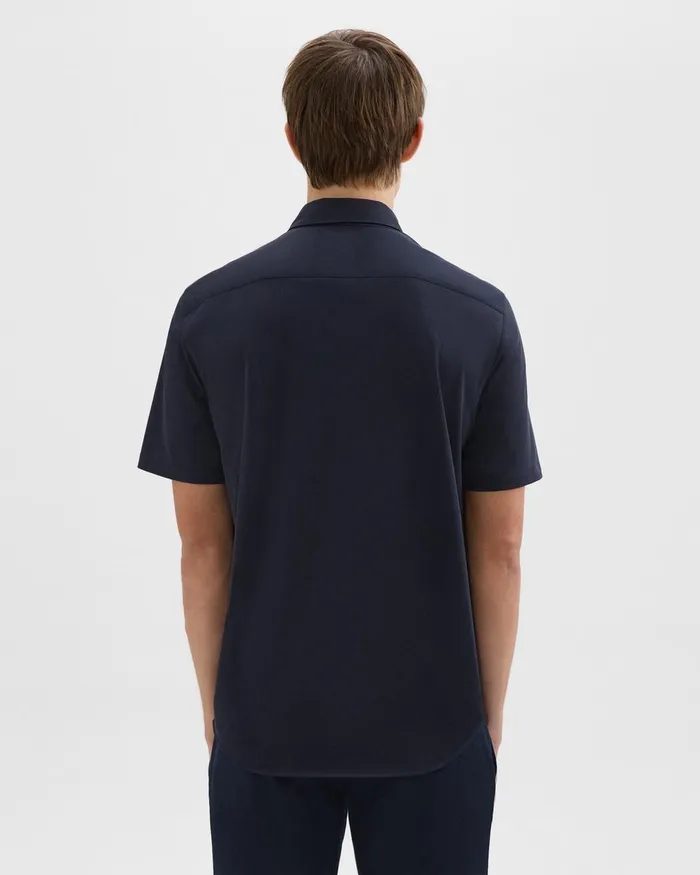 Theory Shirts Irving ShortSleeve Shirt In Structure Knit Eclipse 8211 Men