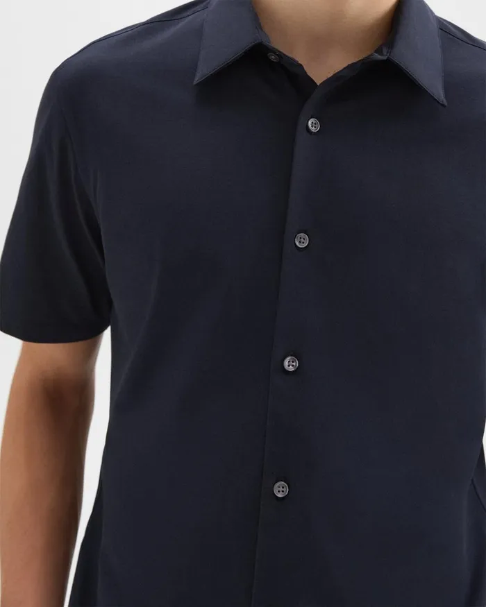 Theory Shirts Irving ShortSleeve Shirt In Structure Knit Eclipse 8211 Men