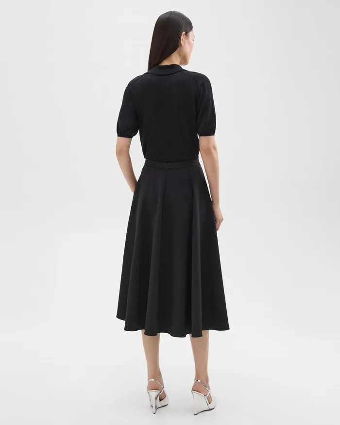 Theory Skirts Full Midi Skirt In Crepe Black 8211 Women