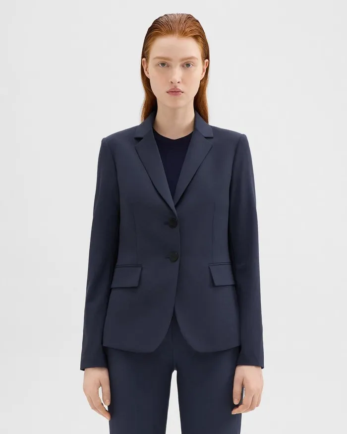 Theory Suits Carissa Blazer In Good Wool Nocturne Navy 8211 Women
