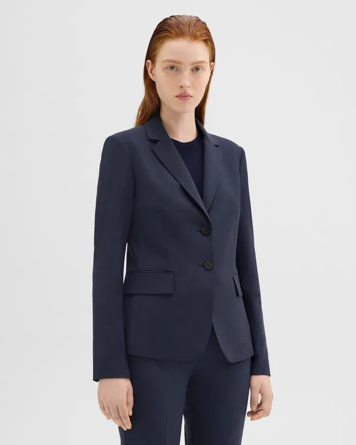 Theory Suits Carissa Blazer In Good Wool Nocturne Navy 8211 Women