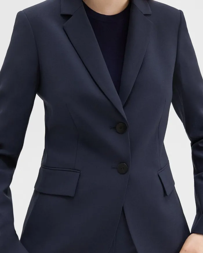 Theory Suits Carissa Blazer In Good Wool Nocturne Navy 8211 Women