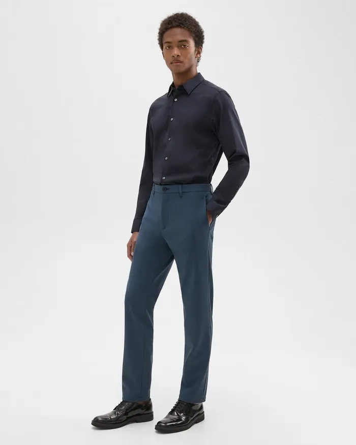 Theory Suits Zaine Pant In Precision Ponte Deep Sea Blue 8211 Men