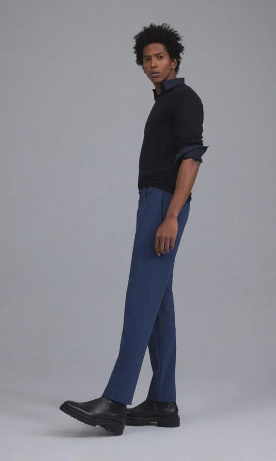 Theory Suits Zaine Pant In Precision Ponte Deep Sea Blue 8211 Men