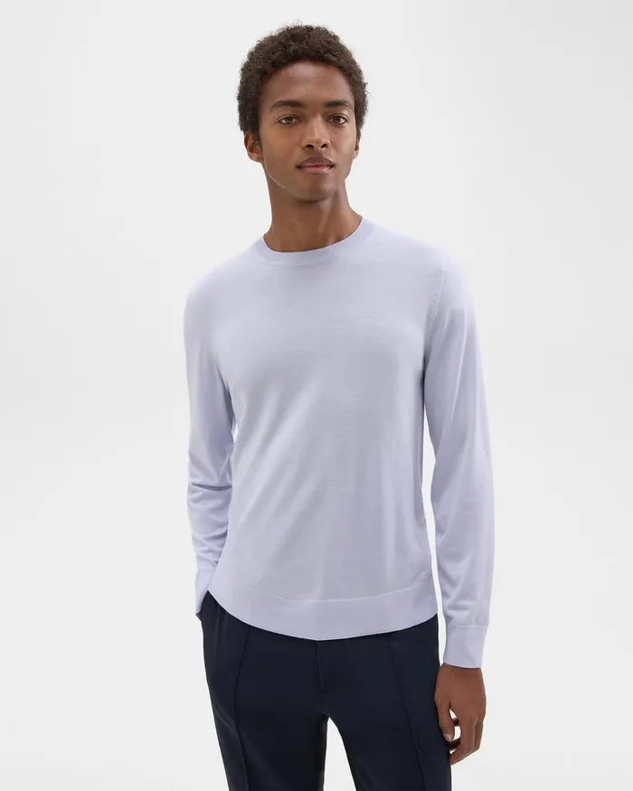 Theory Sweaters Cardigans Crewneck Sweater In Regal Wool Ice 8211 Men