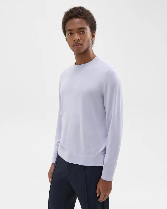 Theory Sweaters Cardigans Crewneck Sweater In Regal Wool Ice 8211 Men
