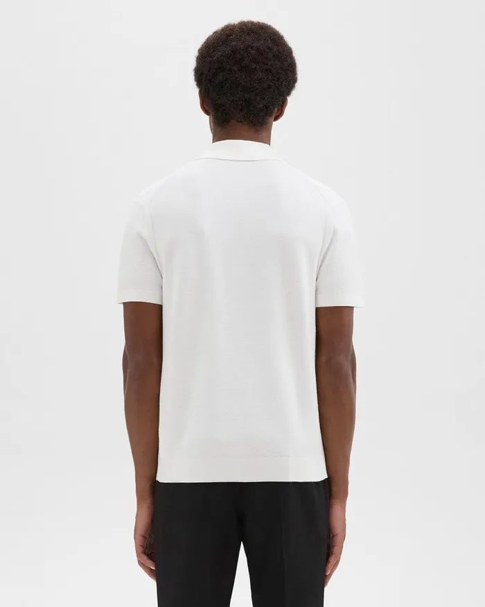 Theory Sweaters Cardigans Goris Piqu Polo Shirt In Light Bilen White 8211 Men