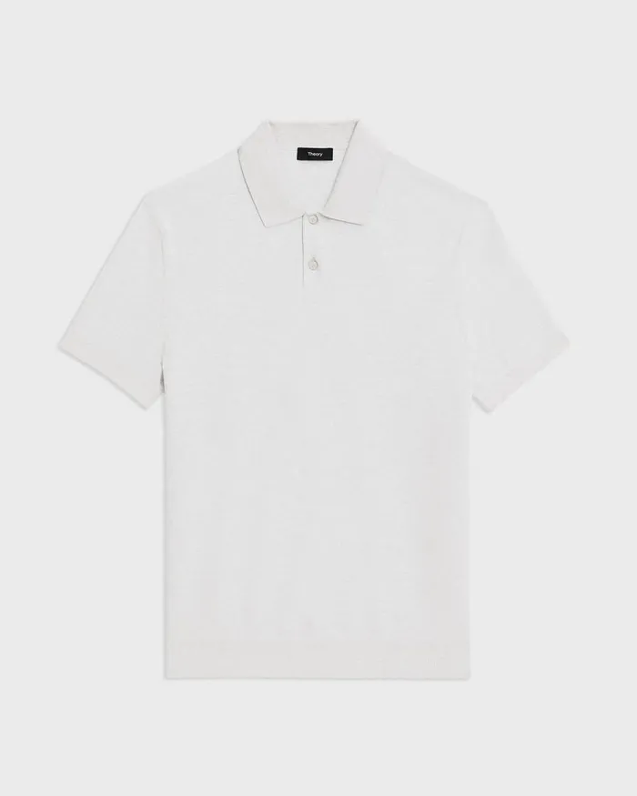 Theory Sweaters Cardigans Goris Piqu Polo Shirt In Light Bilen White 8211 Men