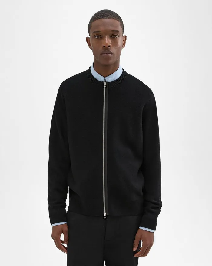 Theory Sweaters Cardigans NylonWool Combo Cardigan Black 8211 Men
