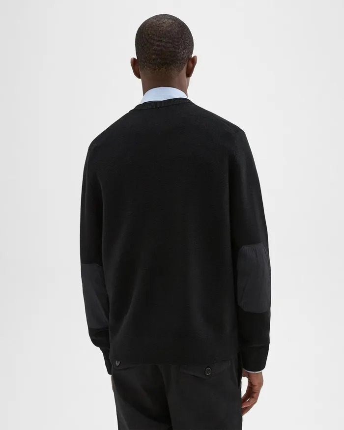 Theory Sweaters Cardigans NylonWool Combo Cardigan Black 8211 Men