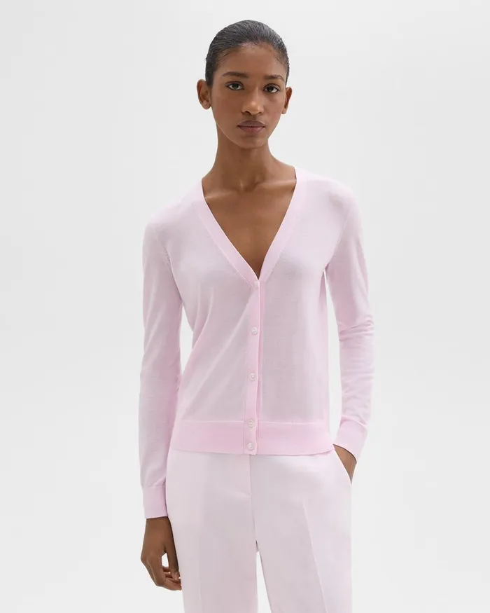 Theory Sweaters Cardigans VNeck Cardigan In Regal Wool Bloom 8211 Women