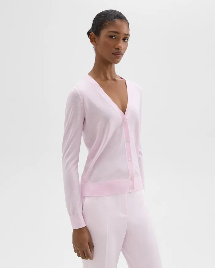 Theory Sweaters Cardigans VNeck Cardigan In Regal Wool Bloom 8211 Women