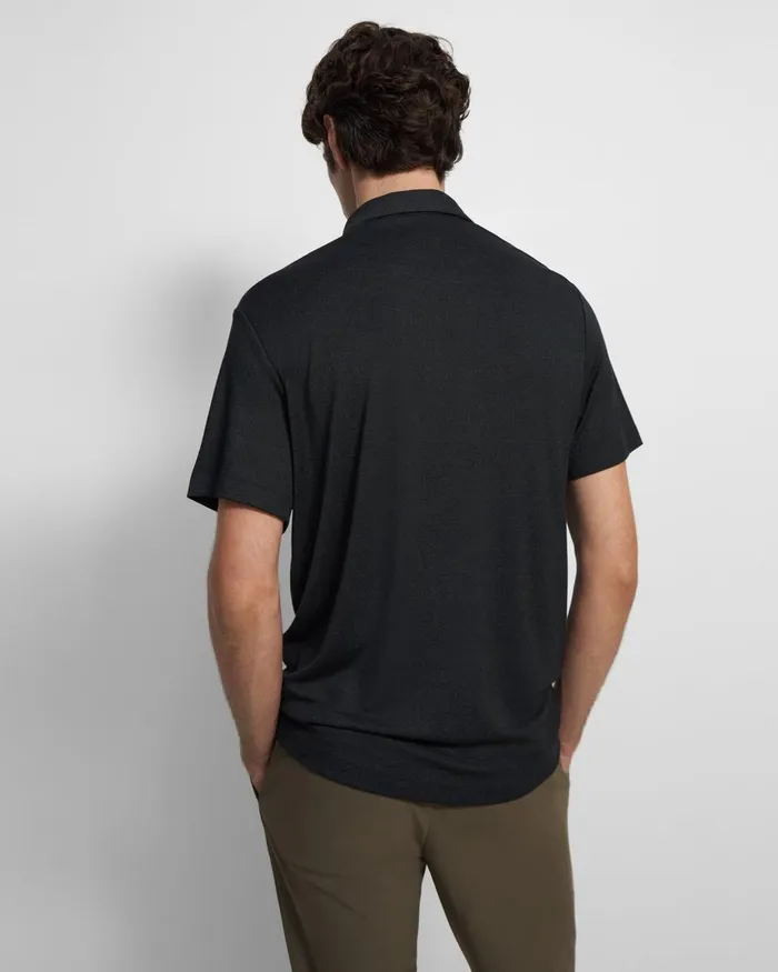 Theory Tshirts Polos Bron Polo Shirt In Anemone Modal Jersey Black Multi 8211 Men