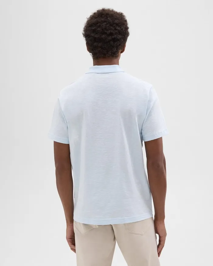 Theory Tshirts Polos Bron Polo Shirt In Cosmos Slub Cotton Skylight 8211 Men