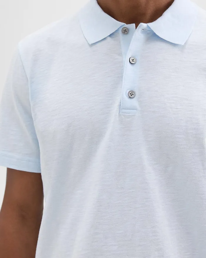 Theory Tshirts Polos Bron Polo Shirt In Cosmos Slub Cotton Skylight 8211 Men