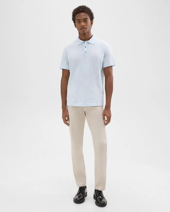 Theory Tshirts Polos Bron Polo Shirt In Cosmos Slub Cotton Skylight 8211 Men