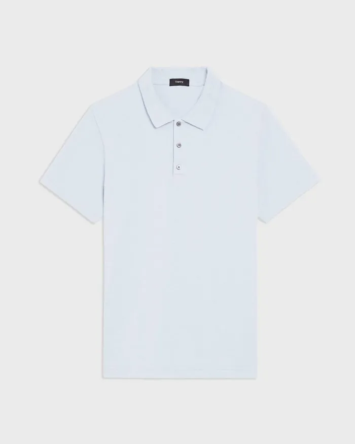 Theory Tshirts Polos Bron Polo Shirt In Cosmos Slub Cotton Skylight 8211 Men