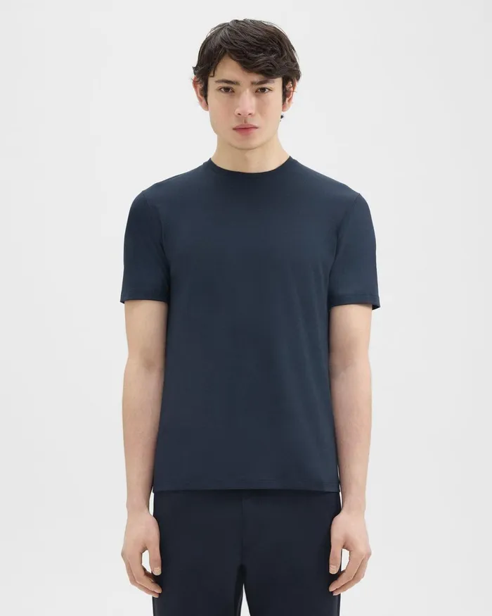 Theory Tshirts Polos Dorian Tee In Active Knit Baltic 8211 Men