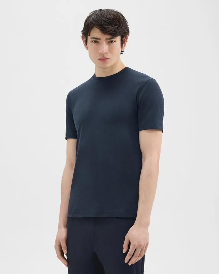 Theory Tshirts Polos Dorian Tee In Active Knit Baltic 8211 Men