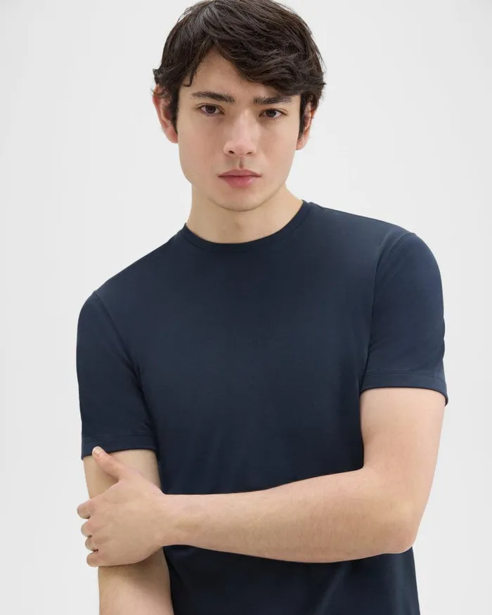 Theory Tshirts Polos Dorian Tee In Active Knit Baltic 8211 Men