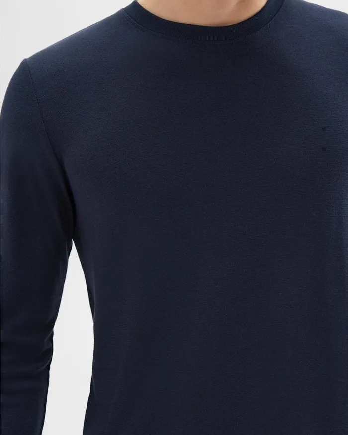 Theory Tshirts Polos Essential LongSleeve Tee In Anemone Modal Jersey Baltic 8211 Men