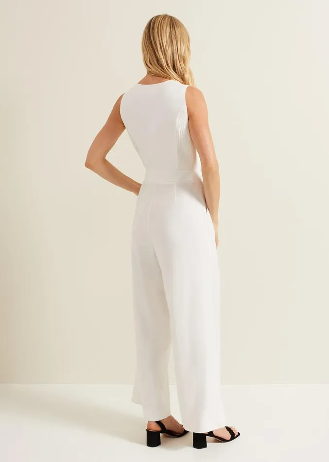 Tia Waistcoat Jumpsuit Ivory Women Phase Eight Jumpsuits