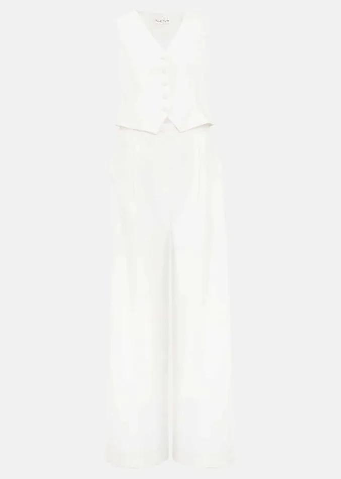 Tia Waistcoat Jumpsuit Ivory Women Phase Eight Jumpsuits