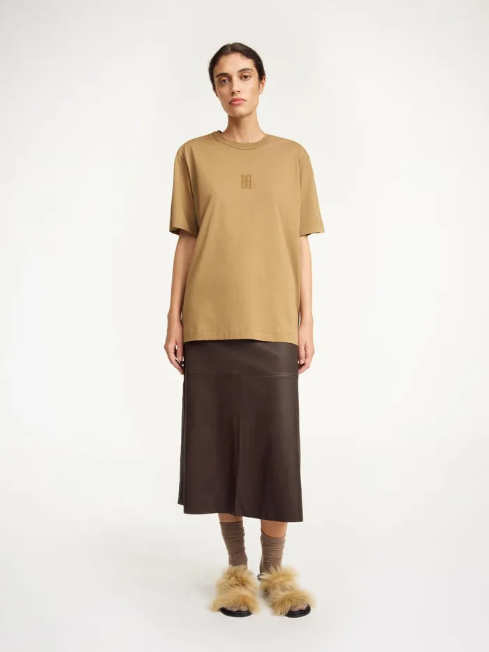 Tops and Blouses Women By Malene Birger Fayeh Organic Cotton TShirt Light Brown