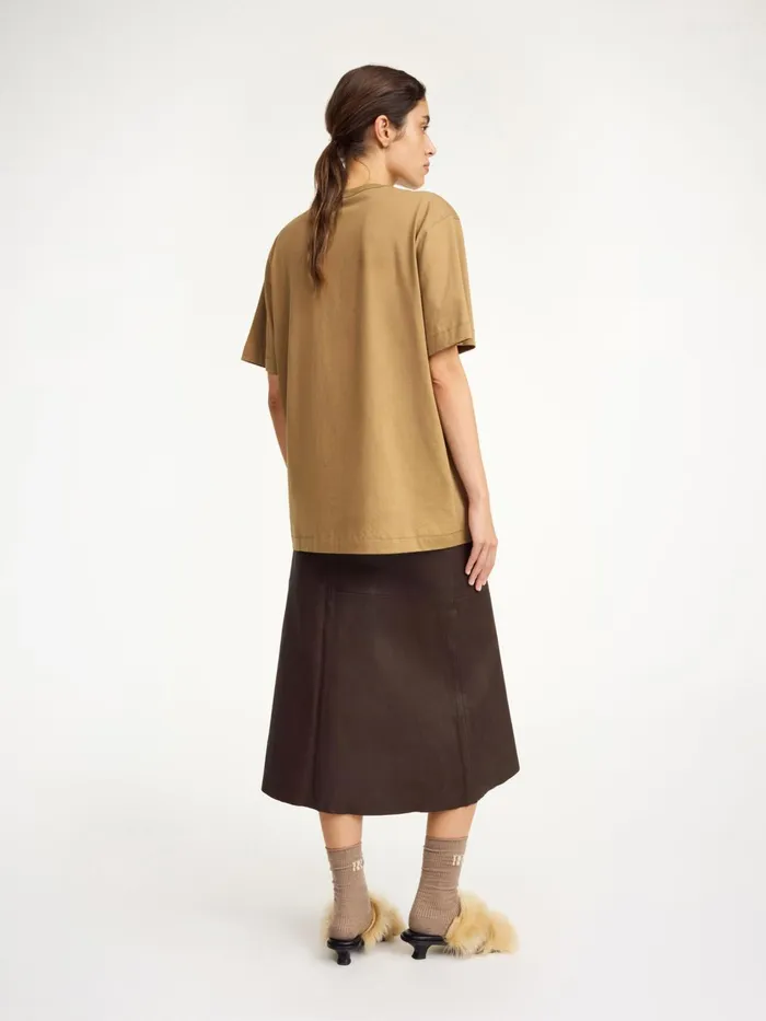 Tops and Blouses Women By Malene Birger Fayeh Organic Cotton TShirt Light Brown