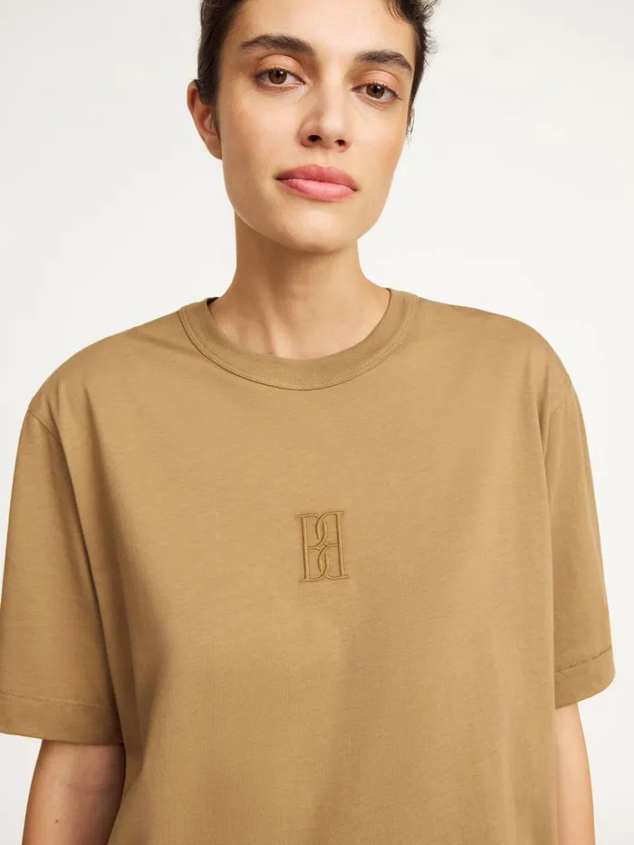 Tops and Blouses Women By Malene Birger Fayeh Organic Cotton TShirt Light Brown