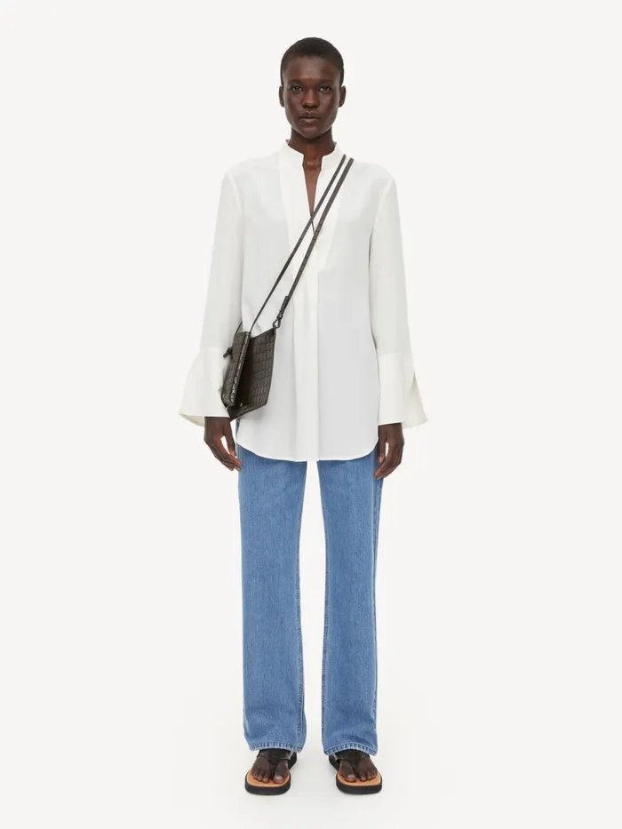 Tops and Blouses Women By Malene Birger Flaiy Silk Blouse Whisper White