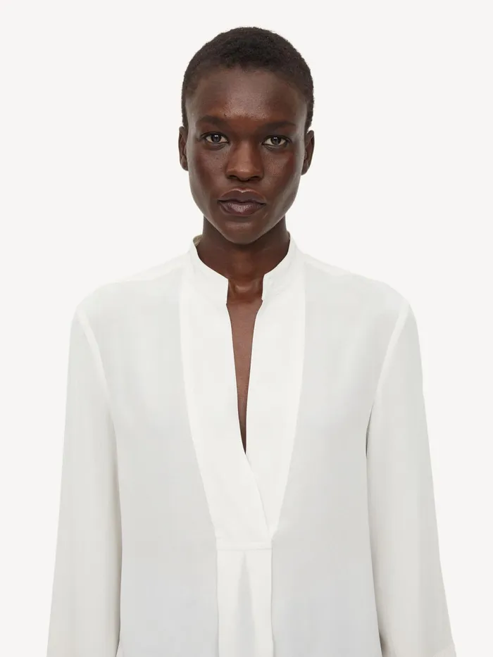 Tops and Blouses Women By Malene Birger Flaiy Silk Blouse Whisper White