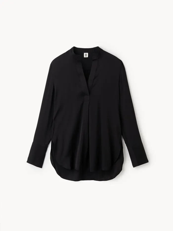 Tops and Blouses Women By Malene Birger Mabillon Silk Shirt Black