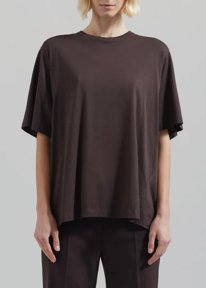 Tops Women The Frankie Shop Harper Soft Organic TShirt 8211 Brown