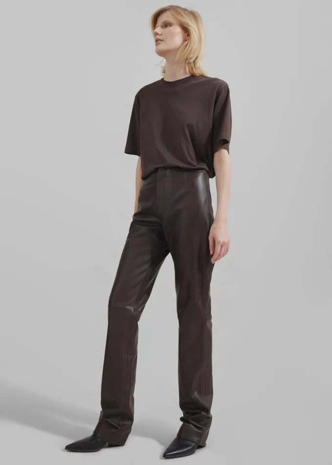 Tops Women The Frankie Shop Harper Soft Organic TShirt 8211 Brown