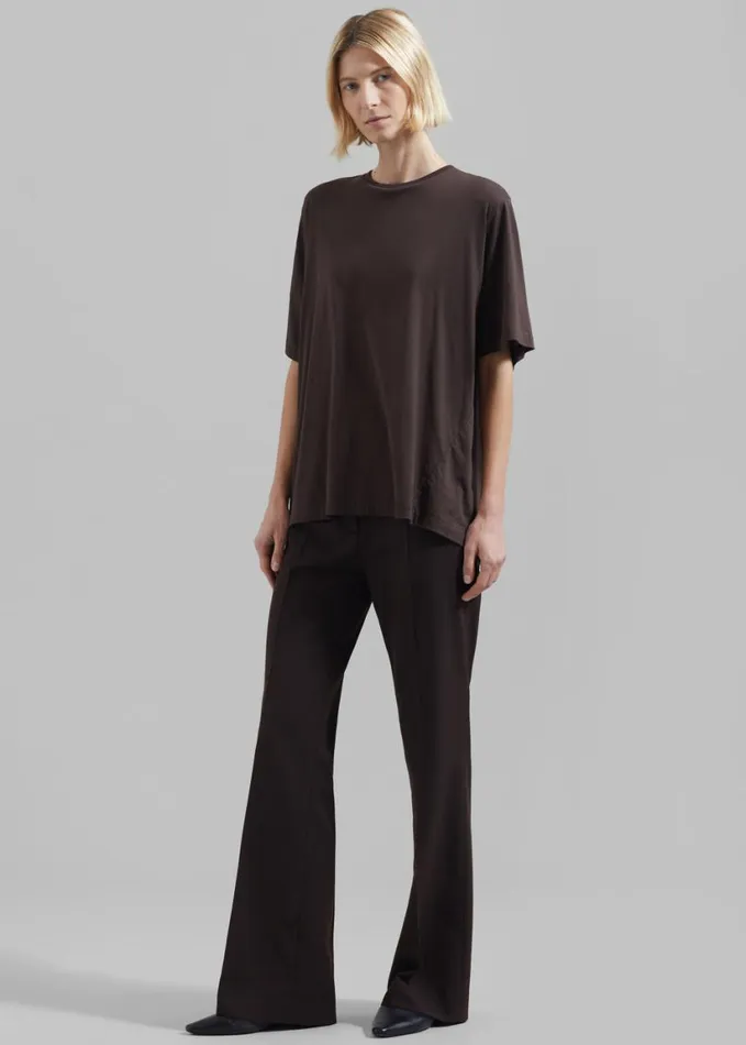 Tops Women The Frankie Shop Harper Soft Organic TShirt 8211 Brown