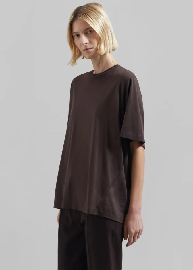 Tops Women The Frankie Shop Harper Soft Organic TShirt 8211 Brown