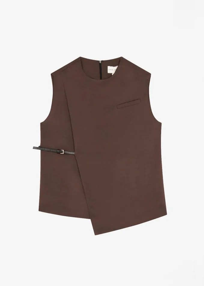 Tops Women The Frankie Shop Loulou Studio Sambac Sleeveless Top 8211 Choco