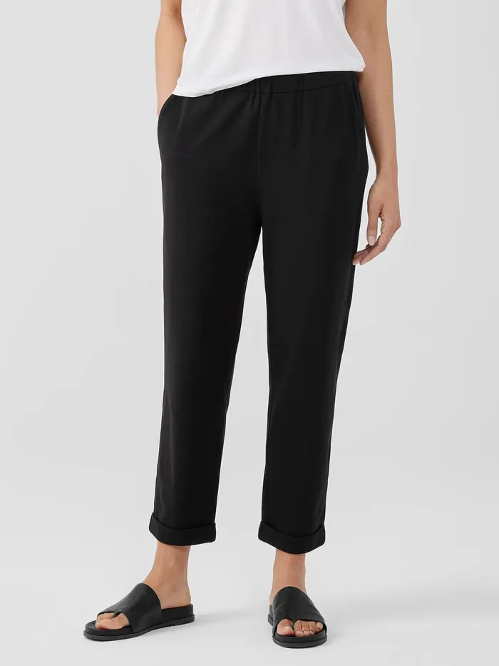 Traceable Cotton Jersey Pant Black Women Eileen Fisher Pants Shorts and Jumpsuits