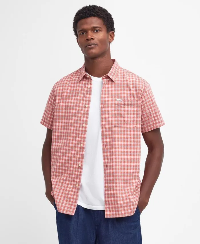 Tristan Regular ShortSleeved Shirt Blue Chalk Men Barbour Shirts