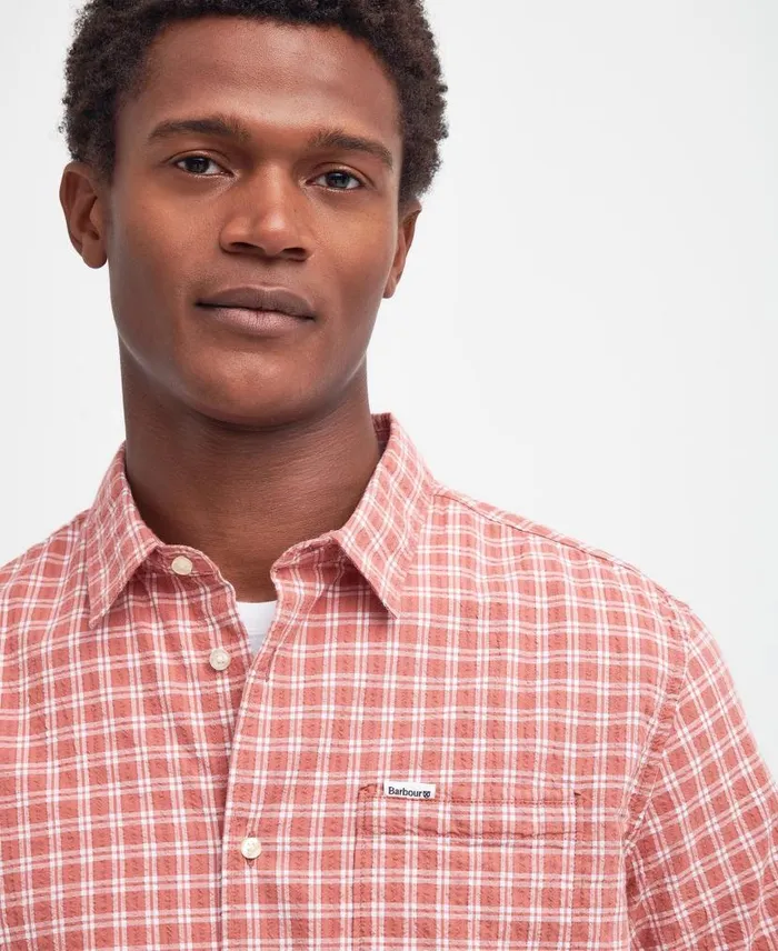 Tristan Regular ShortSleeved Shirt Blue Chalk Men Barbour Shirts
