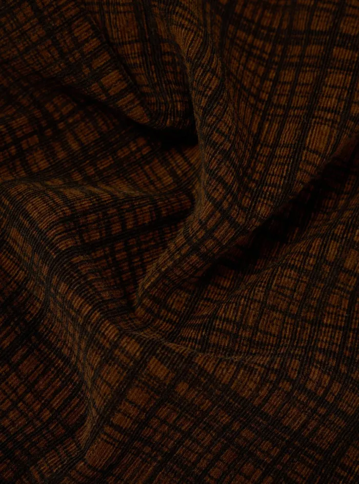 Trousers Men Universal Works Universal Works Pleated Track Pant In Brown Check Cord Seersucker