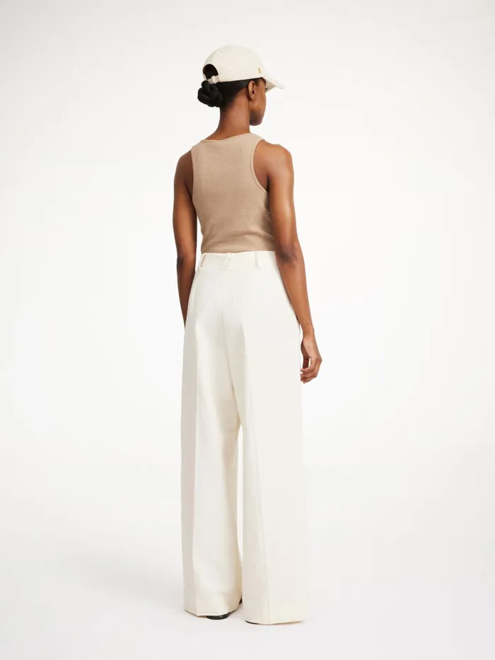 Trousers Women By Malene Birger Cymbaria HighWaist Trousers Soft White