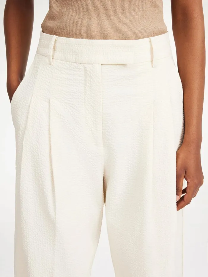 Trousers Women By Malene Birger Cymbaria HighWaist Trousers Soft White